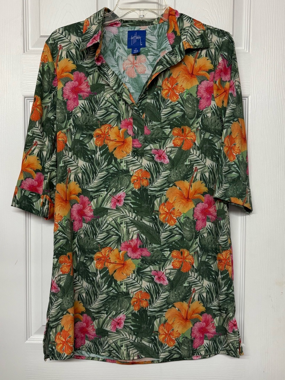 Guy Harvey Tropical Print Colorful Shirt Dress Sz S